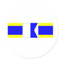 dad nautical flags round sticker