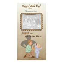 Dad Our Hero Photo Card Template