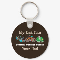 Dad Outswim Outbike Outrun Triathlon Key Chain keychains by RunnerTeesGifts Dad Outswim Outbike Outrun Triathlon Key Chain keychains