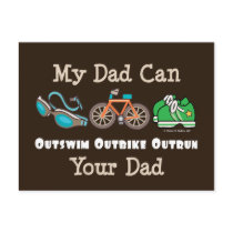 Dad Outswim Outbike Outrun Triathlon Postcard