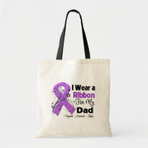 Dad - Pancreatic Cancer Ribbon Tote Bags