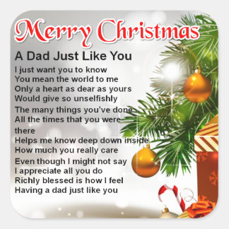 Christmas Poem Stickers | Zazzle