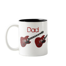 Dad, Red guitars Coffee Mug