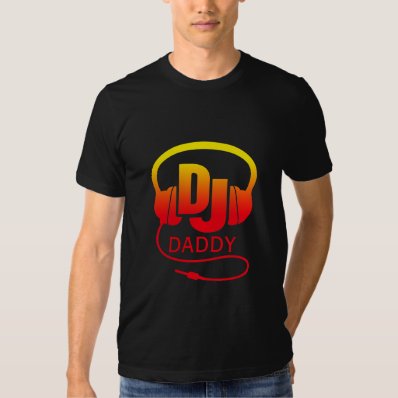 Dad red yellow DJ headphones Tees