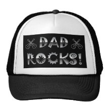 Dad Rocks! Black & White Guitars Hat
