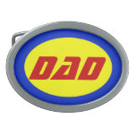 Dad Superhero Belt Buckle, Red/Yellow/Blue