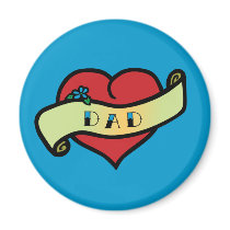 Dad Tattoo Heart magnets