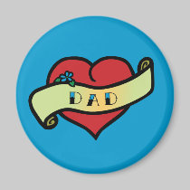 Dad Tattoo Heart magnets