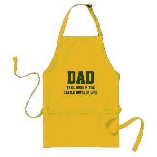DAD The Trail Boss Funny BBQ Apron (Yellow)