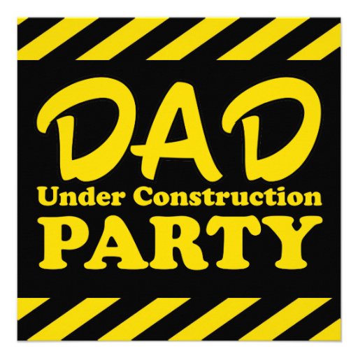 Dad Under Construction Party Announcements
