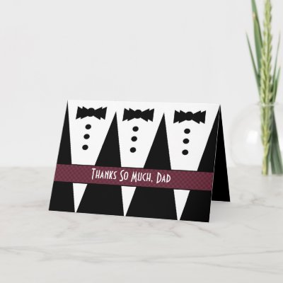 DAD Wedding Thank You - Three Tuxedos Card
