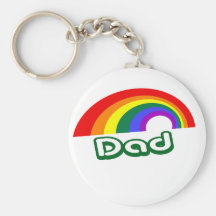 "Dad" with rainbow Keychain