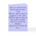 Dad, you were the first man to hold me when I c... cards