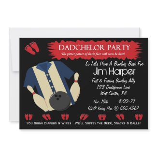 Dadchelor Bowling Party Invitations invitation