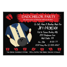 Dadchelor Bowling Party Invitations