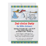 Dadchelor - Cute New Daddy Poker Party Invitations