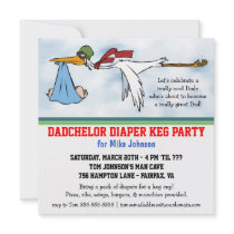 Dadchelor Diaper Keg New Dad Cute Party Invitation