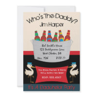 Dadchelor Diaper Keg Party Invitations