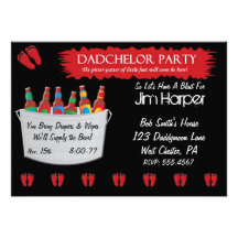 Dadchelor Diaper Keg Party Invitations