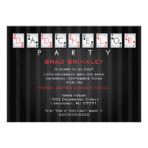 Dadchelor Party Baby Shower Card - Poker Cards Personalized Announcement