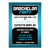 Dadchelor Party - Blue & Black Invitations