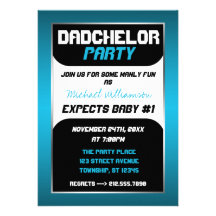 Dadchelor Party - Blue & Black Invitations