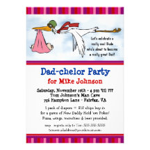 Dadchelor Party - Cute Daddy Shower Invitations