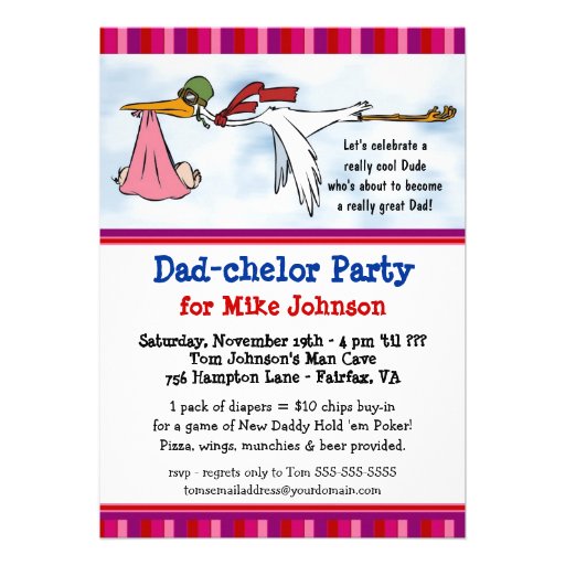 Dadchelor Party - Cute Daddy Shower Invitations