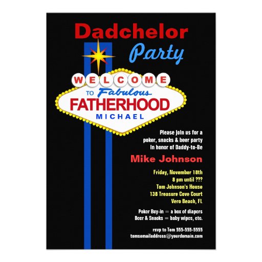Dadchelor Party - Daddymoon Man Shower Invitations