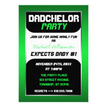 Dadchelor Party - Green & Black Invitations