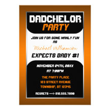 Dadchelor Party - Orange & Black Invitations