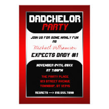 Dadchelor Party - Red & Black Invitations