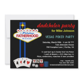 Dadchelor Party - Vegas Casino Style Invitations invitation