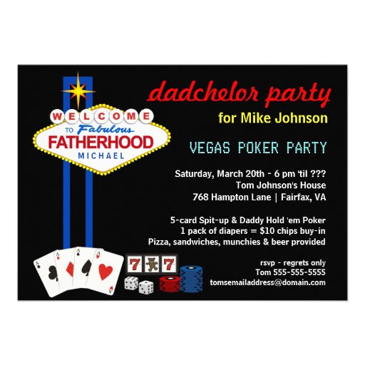 Dadchelor Party - Vegas Casino Style Invitations
