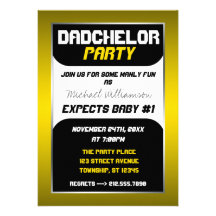 Dadchelor Party - Yellow & Black Invitations
