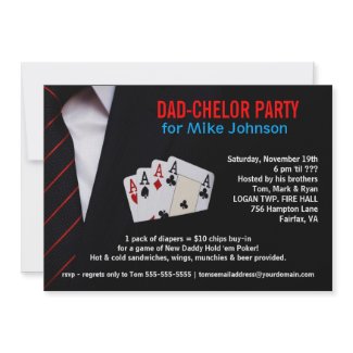 Dadchelor - Sophisticated Poker Party Invitations
