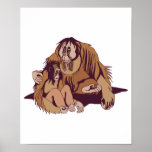 daddy and baby orangatang posters