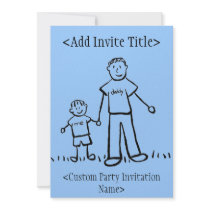 "Daddy and Me" Little Boy Invitation or Invites