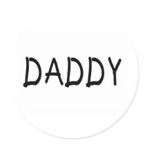 Daddy Blk Round Sticker