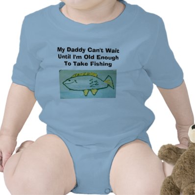 Daddy Can't Wait---Fishing Rompers