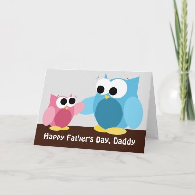 Daddy & Daughter Owls - Father's Day Card zazzle_card