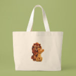 Daddy Lion and Son Tote Bags