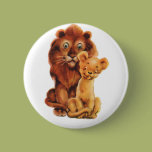 Daddy Lion and Son Pinback Buttons
