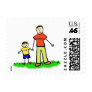 Daddy & Me Little Boy Postage Stamp (Brunette)