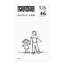 Daddy & Me T-Shirt (Drawing with No Title) Postage Stamps