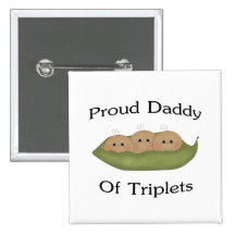 Daddy Of Triplets Buttons