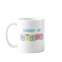Daddy of Twins Blocks mugs by Scrappintwins Daddy of Twins Blocks mugs