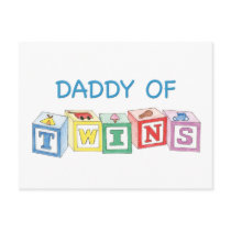 Daddy of Twins Blocks postcards