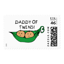 Daddy of Twins Pod Postage Stamp