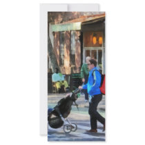 Daddy Pushing Stroller Greenwich Village Rack Card Template